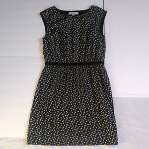 LOFT WOMENS DRESS MEDIUM SLEEVELESS GREEN WHITE